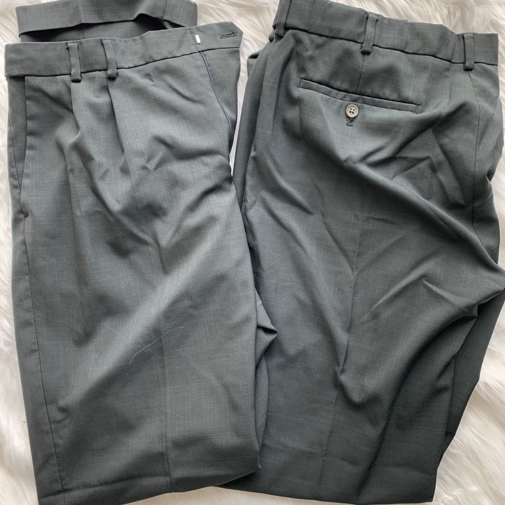 2 USED - 38x36 Van Heusen Dress Pants - GREY